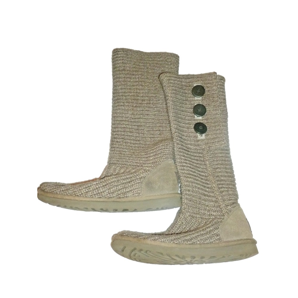 Ugg Classic Cardy II Sock Boots Knit Sheepskin Wool Lined Tall Gray 5819 sz 7 M‎